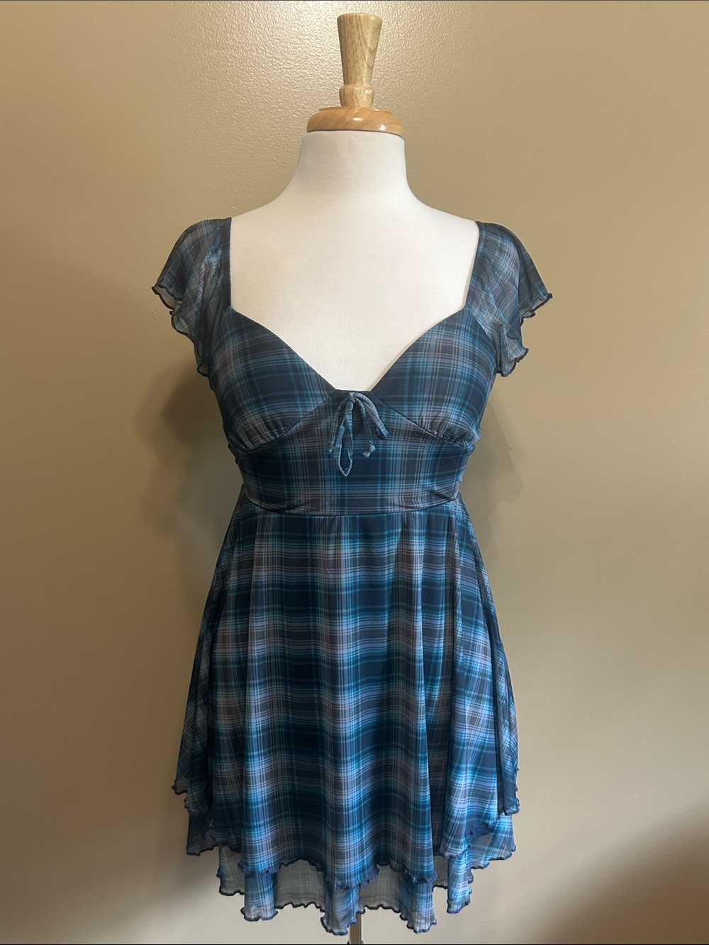 wild fable Teal & Navy Plaid Dress